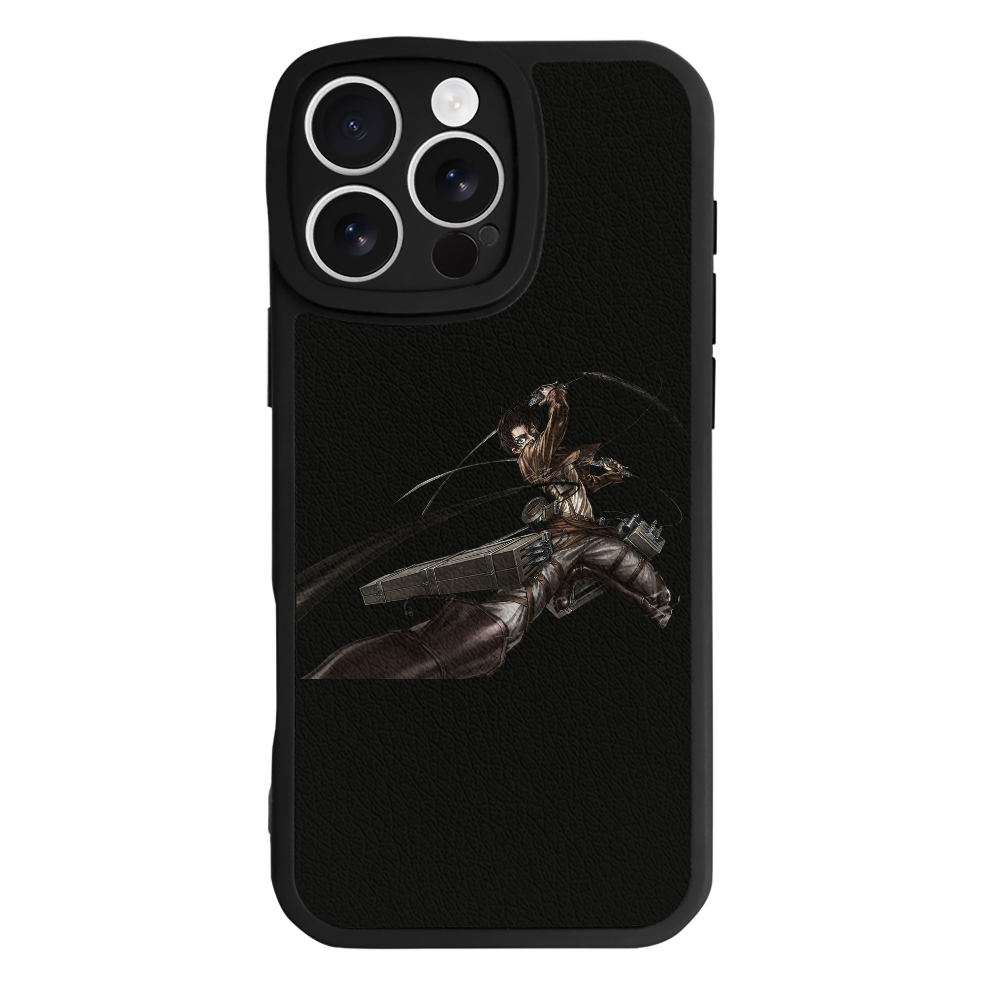 （画像用） 進撃の巨人 エレン･イェーガー Attack on Titan Eren Jäger 【iPhone 16シリーズ対応】シリコンスマホケース（レザー調） 材質：シリコン